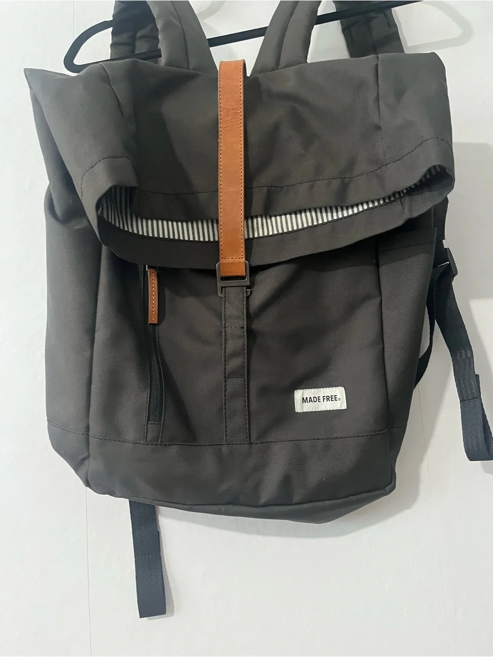 Made Free Charcoal Grey Roll Top Backpack